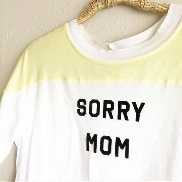 WILDFOX Sorry Mom Samuel Tee Yellow NWT Size XXS - Picture 4 of 7
